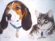 Pet portraits in watercolor by Augusto Argandoa