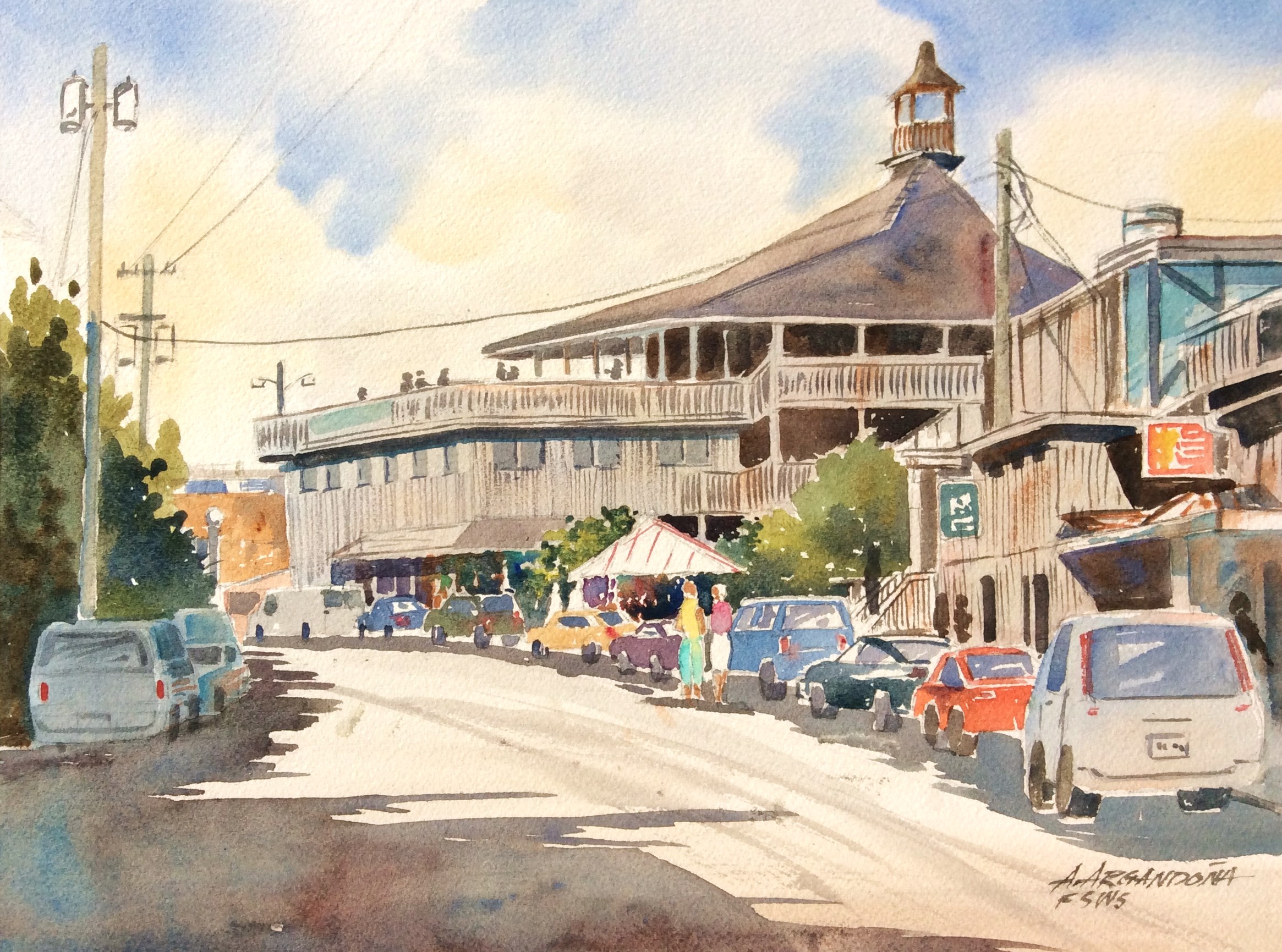 Cedar Key Original Watercolors by Augusto Argandona