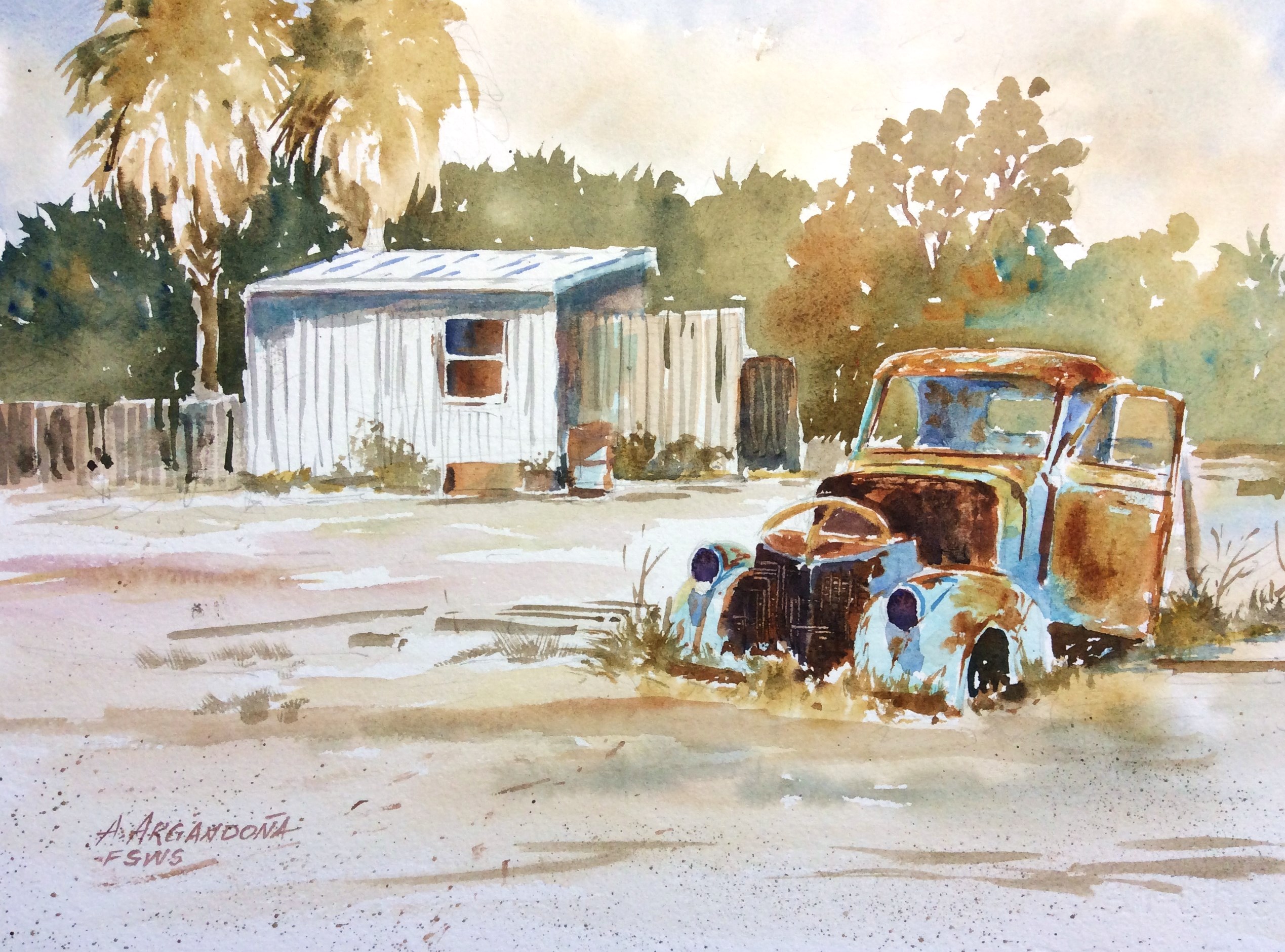 Old Timer Original Watercolors by Augusto Argandona