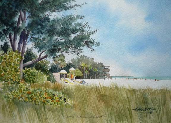 Anna Maria Beach Watercolors by Augusto Argandona