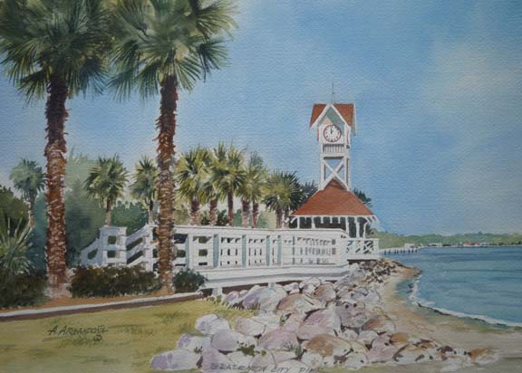 Anna Maria Beach Watercolors by Augusto Agrandona