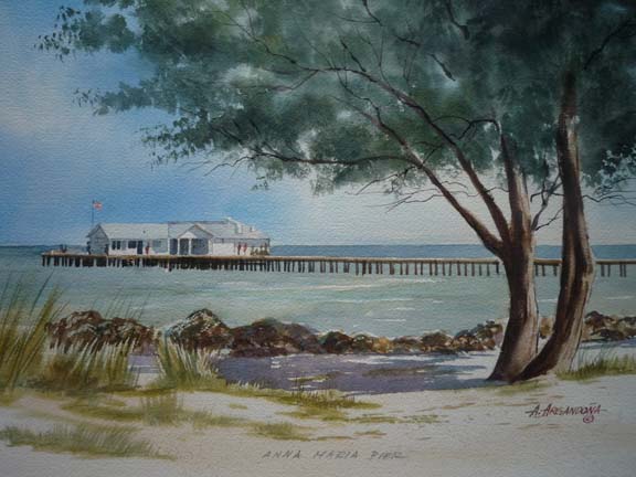 Anna Maria Beach Watercolors by Augusto Agrandona