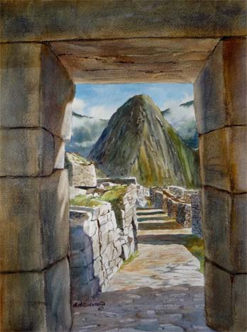 Machu Picchu, Cusco and Sacred Valley Area Watercolors by Augusto Argandoa